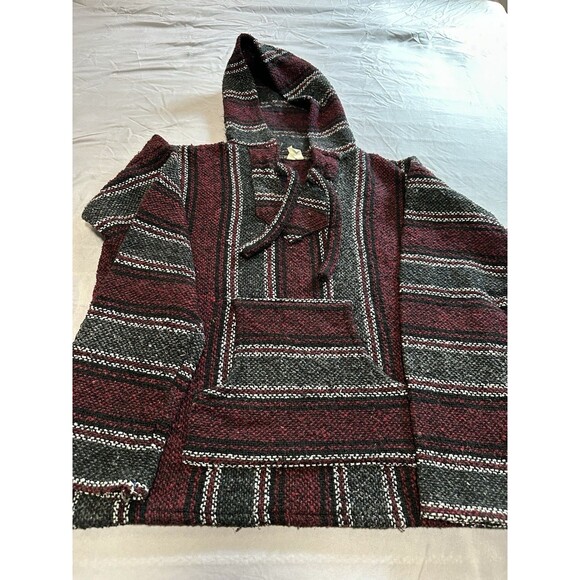 Authentic Earth Ragz Baja "drug rug" hoodie, a classic hippie poncho S/M - Picture 1 of 9